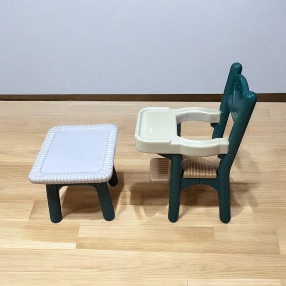 Vintage Fisher-Price Loving Family Dream Dollhouse High Chair & Coffee Table - Picture 3 of 4